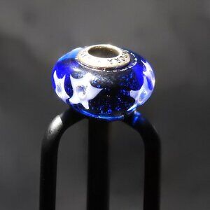 Pandora Genuine Blue Murano Glass Bead Starry Night Sky Charm
